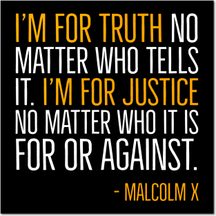 Black History, I'm For Truth, Malcolm X Quote, African American Posters and Art